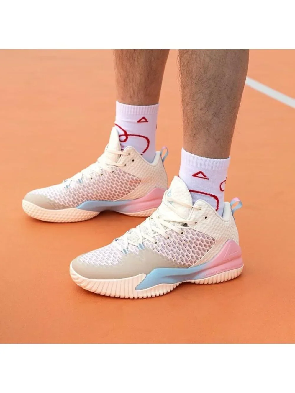 Men's Taichi Beige Lou Williams Streetball Outdoor Breathable Basketball Shoes